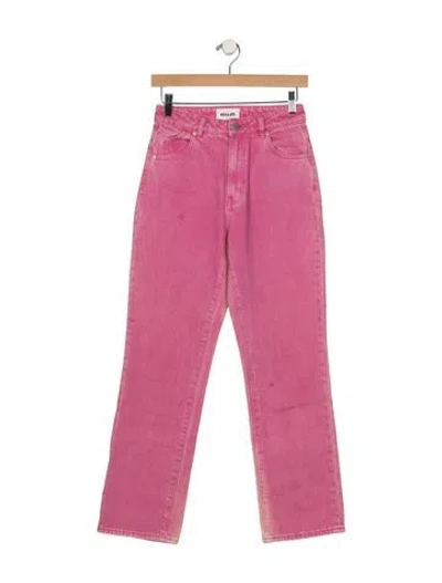 Pre-owned Rolla's High-rise Straight Leg Jeans In Pink