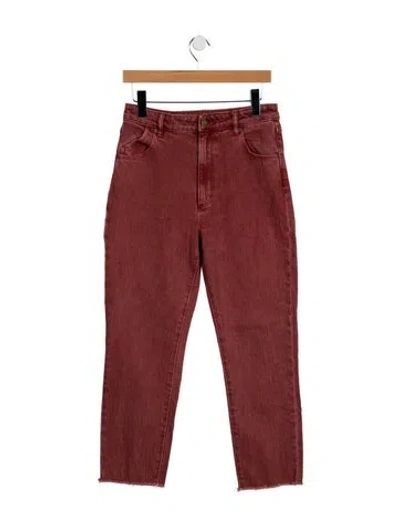 Pre-owned Rolla's High-rise Straight Leg Jeans In Red