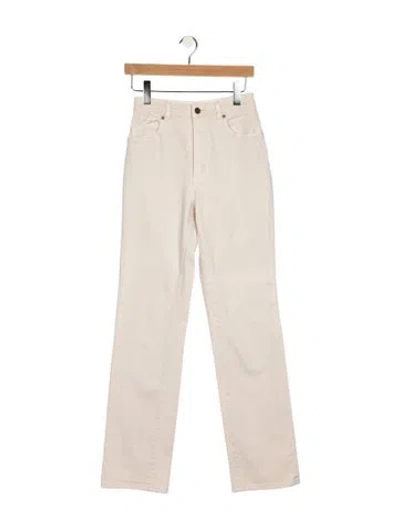 Pre-owned Rolla's High-rise Straight Leg Jeans In White