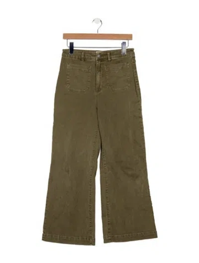 Pre-owned Rolla's High-rise Wide Leg Jeans In Green