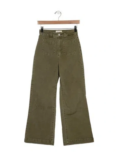Pre-owned Rolla's High-rise Wide Leg Jeans In Green