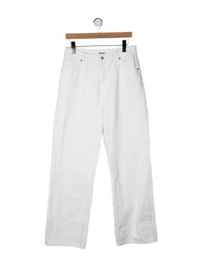 Pre-owned Rolla's High-rise Wide Leg Jeans In White