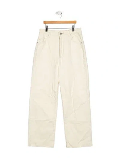 Pre-owned Rolla's High-rise Wide Leg Jeans In White
