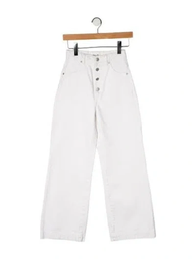 Pre-owned Rolla's High-rise Wide Leg Jeans In White