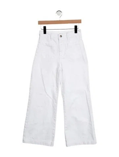 Pre-owned Rolla's High-rise Wide Leg Jeans In White