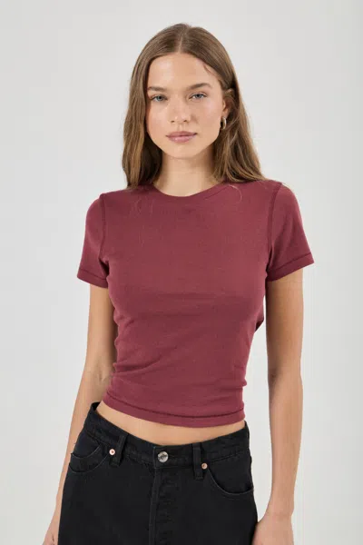 Rolla's Jeans Classic Tee In Burgundy