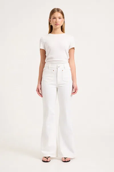 Rolla's Jeans Us Eastcoast Flare Jean In Cleo Vintage White