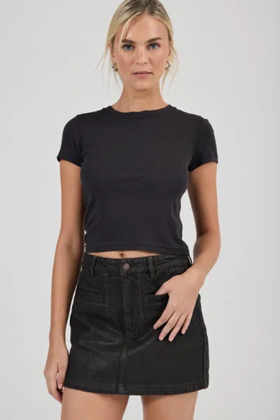 Rolla's Jeans Us High Line Mini Skirt In Blue
