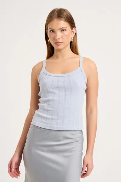 Rolla's Jeans Us Pointelle Cami In Dusty Blue