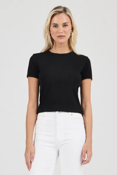 Rolla's Jeans Us Pointelle Classic Tee In Black