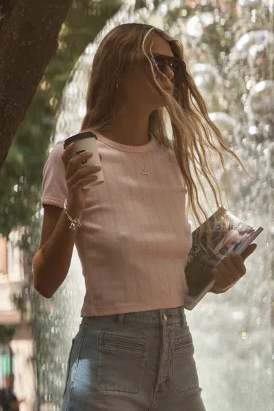 Rolla's Jeans Us Pointelle Classic Tee In Brown