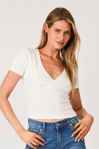 Rolla's Jeans Us Pointelle Cross Over Top In White