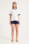 Rolla's Jeans Us Script Ringer Tee In White