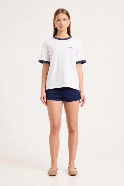 Rolla's Jeans Us Script Ringer Tee In White