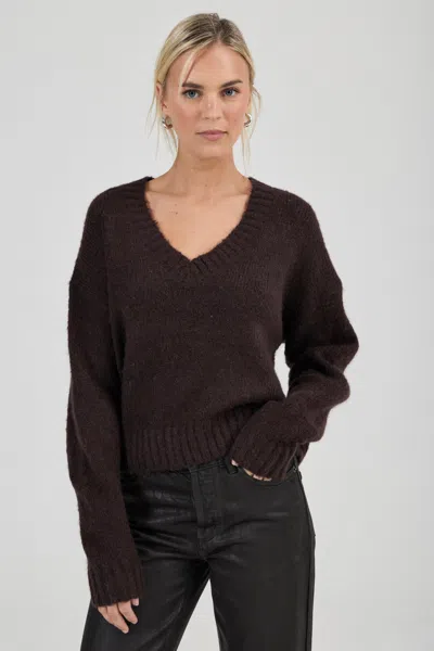 Rolla's Jeans Us Tomboy V Neck Knit In Brown