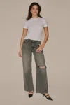 Rolla's Kate Distressed Ripped Nonstretch Baggy Jeans In Worn Black