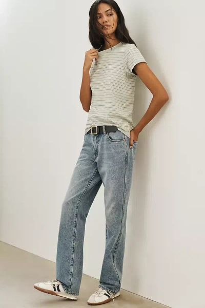 Rolla's Meg Mid-rise Straight Jeans In Blue