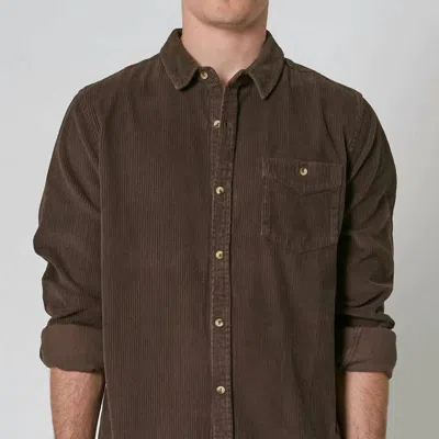 Rolla's Men At Work Cord Shirt In Brown