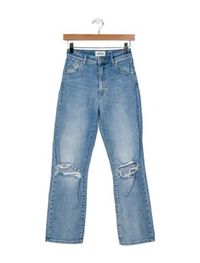 Pre-owned Rolla's Mid-rise Straight Leg Jeans In Blue