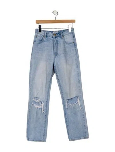 Pre-owned Rolla's Mid-rise Straight Leg Jeans In Blue