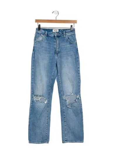 Pre-owned Rolla's Mid-rise Straight Leg Jeans In Blue