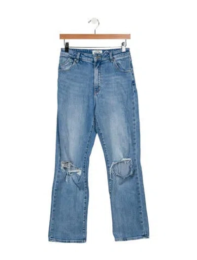 Pre-owned Rolla's Mid-rise Straight Leg Jeans In Blue