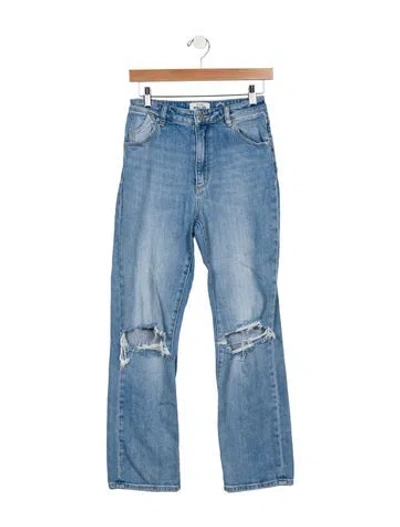 Pre-owned Rolla's Mid-rise Straight Leg Jeans In Blue