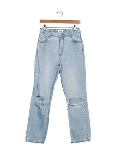 Pre-owned Rolla's Mid-rise Straight Leg Jeans In Blue