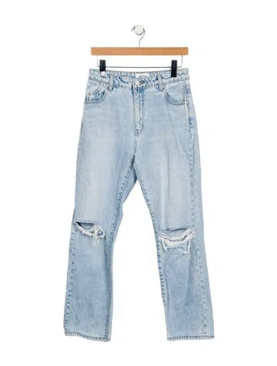 Pre-owned Rolla's Mid-rise Straight Leg Jeans In Blue