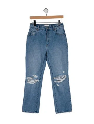 Pre-owned Rolla's Mid-rise Straight Leg Jeans In Blue