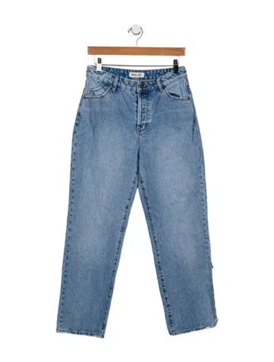 Pre-owned Rolla's Mid-rise Straight Leg Jeans In Blue