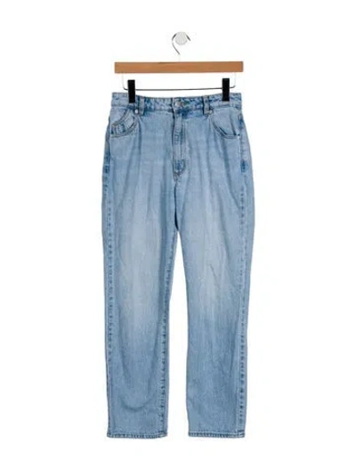 Pre-owned Rolla's Mid-rise Straight Leg Jeans In Blue