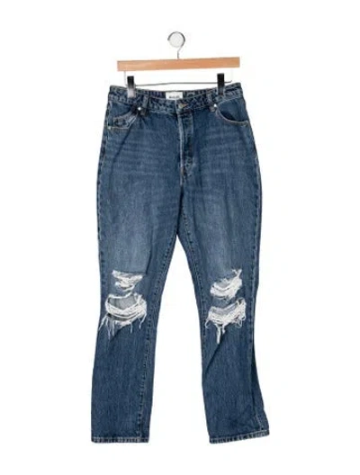 Pre-owned Rolla's Mid-rise Straight Leg Jeans In Blue