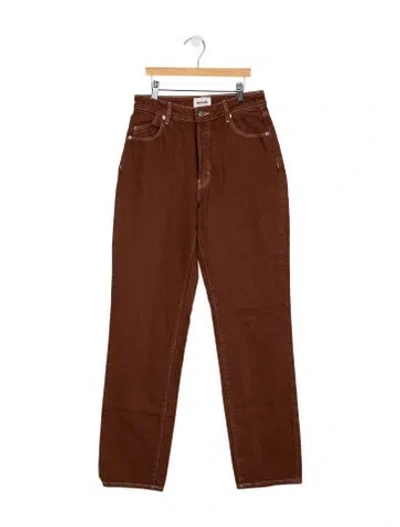 Pre-owned Rolla's Mid-rise Straight Leg Jeans In Brown