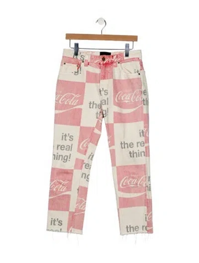 Pre-owned Rolla's Mid-rise Straight Leg Jeans In Red