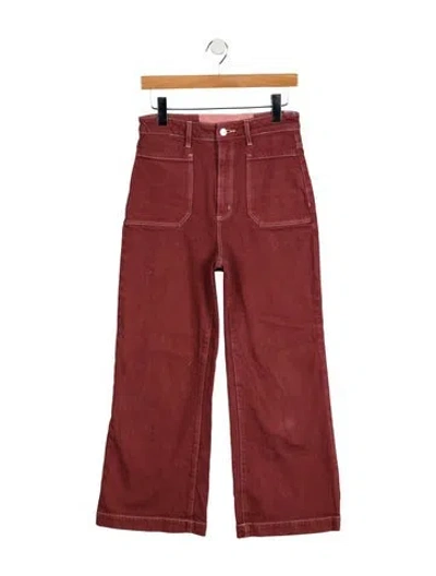 Pre-owned Rolla's Mid-rise Straight Leg Jeans In Red