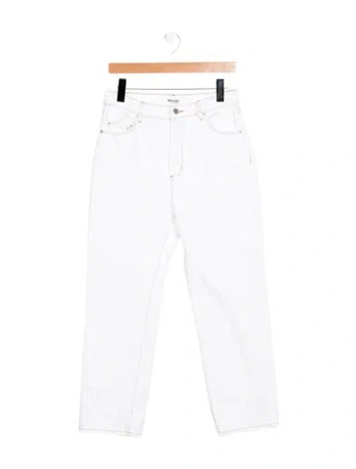 Pre-owned Rolla's Mid-rise Straight Leg Jeans In White