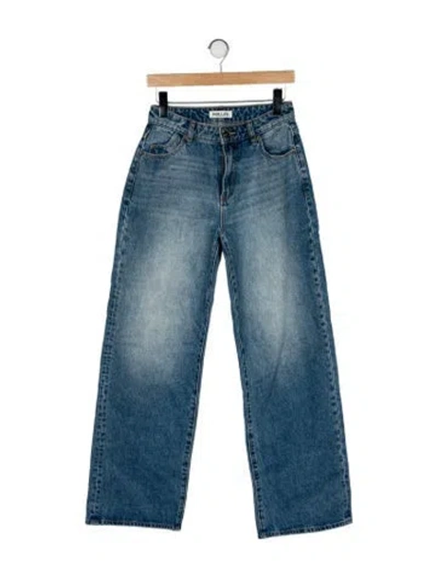 Pre-owned Rolla's Mid-rise Wide Leg Jeans In Blue