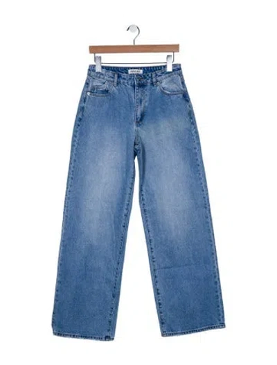 Pre-owned Rolla's Mid-rise Wide Leg Jeans In Blue