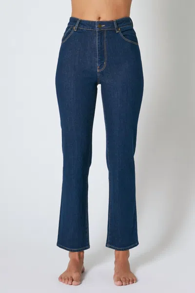 Rolla's Original Straight Leg Jeans In Organic Dark Blue In Animal Print