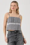 Rolla's Paloma Gingham Cami In Black