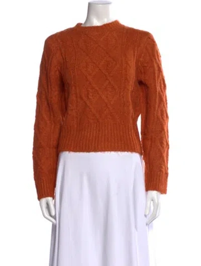 Pre-owned Rolla's Patterned Crew Neck Sweater In Orange