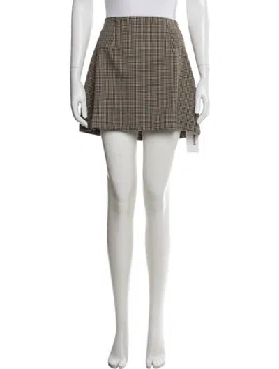 Pre-owned Rolla's Plaid Print Mini Skirt In Neutral
