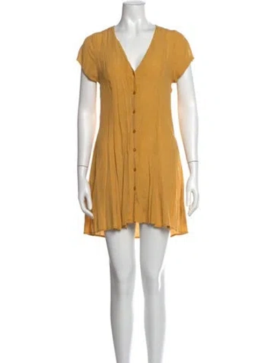 Pre-owned Rolla's Polka Dot Print Mini Dress In Yellow