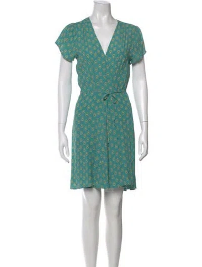 Pre-owned Rolla's Printed Knee-length Dress In Green