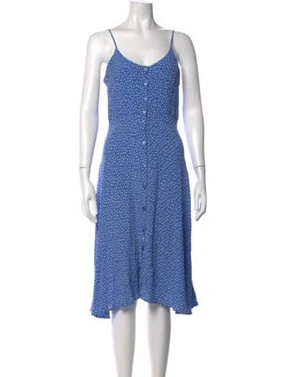Pre-owned Rolla's Printed Midi Length Dress In Blue