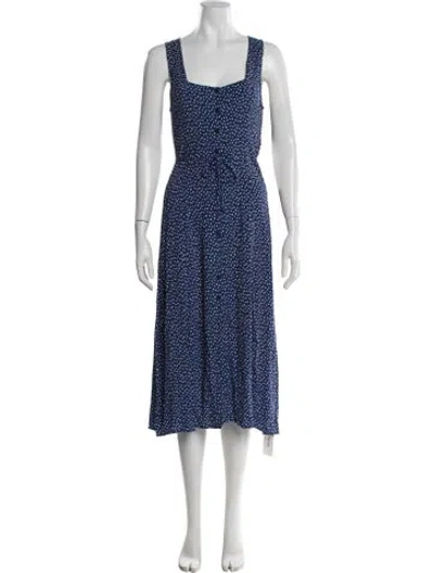 Pre-owned Rolla's Printed Midi Length Dress In Blue