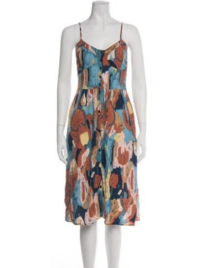 Pre-owned Rolla's Printed Midi Length Dress In Multi