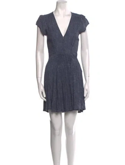 Pre-owned Rolla's Printed Mini Dress In Blue
