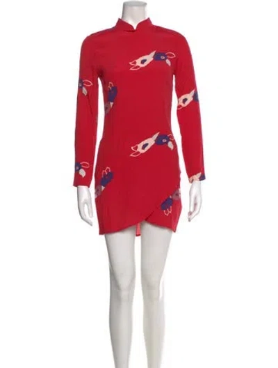 Pre-owned Rolla's Printed Mini Dress In Red